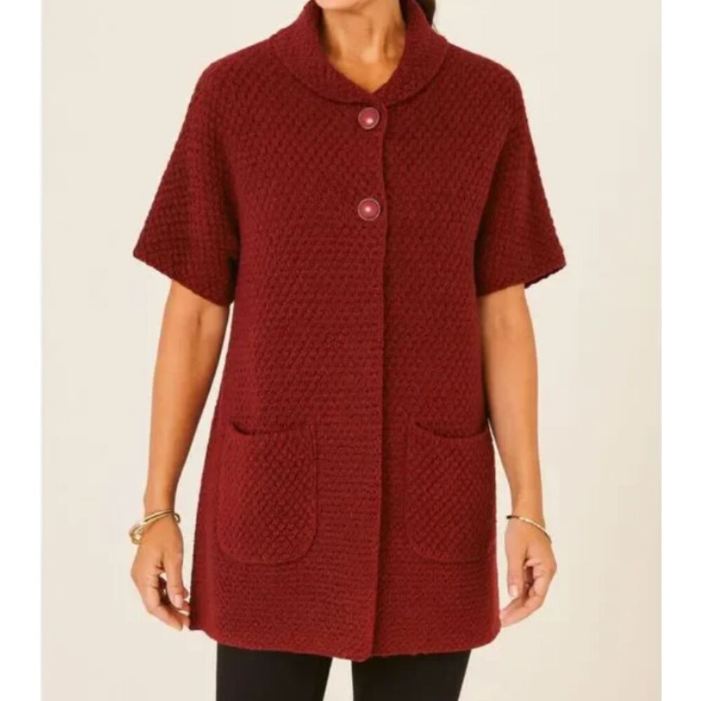 Chico's Red Knit Cardigan Size Small